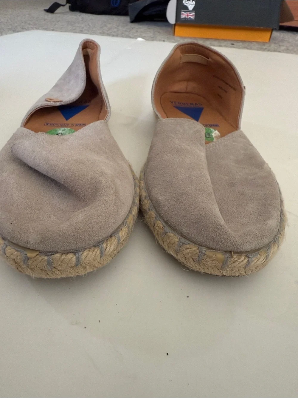 Verbenas Suede Espadrilles in Light Taupe gray size 8